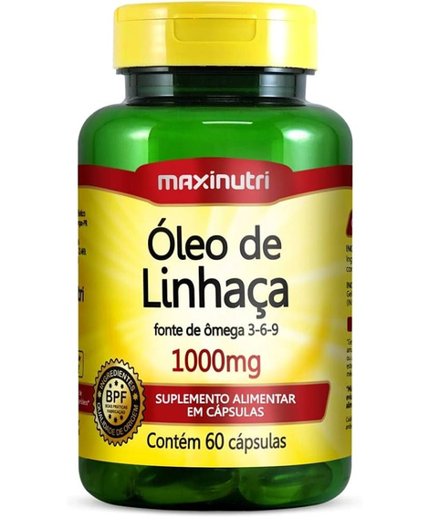 imagem do produto leo de linhaa 1000mg 60 cpsulas - MAXINUTRI