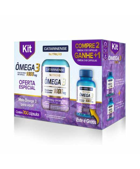 imagem do produto Omega 3 1000mg kit 300 c�psulas catarinense - CATARINENSE