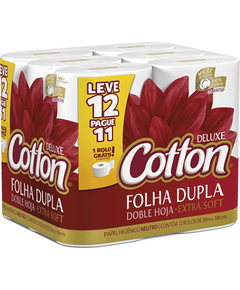 imagem de Papel higinico cotton folha dupla leve 12 pague 11 - SOFTYS