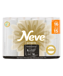 imagem de Papel higiênico neve supreme 16 unidades - SUZANO SA