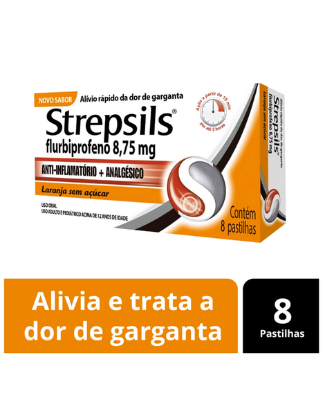 imagem do produto Pastilhas strepsils laranja 8 unidades - RECKITT BENCKISER