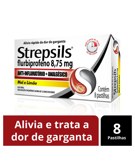 imagem do produto Pastilhas Strepsils Mel e Limao 8 Unidades - RECKITT BENCKISER