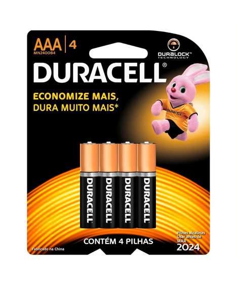 imagem do produto Pilha duracell aaa 4 unidades - PROCTER E GAMBLE