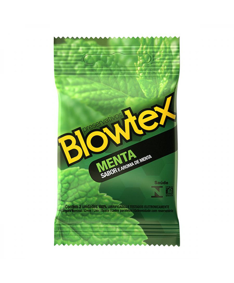 imagem do produto Preservativo blowtex menta 3 unidades - BLOWTEX