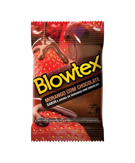 imagem do produto Preservativo blowtex morango com chocolate 03 unidades - BLOWTEX