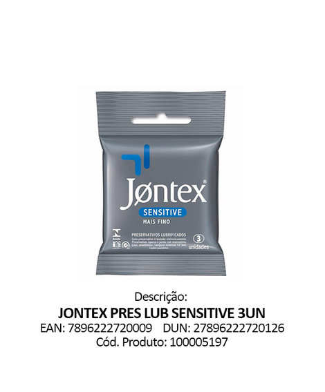 imagem do produto Preservativo jontex sensitive mais fino 3 unidades - RECKITT BENCKISER