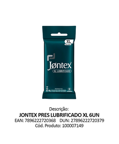 imagem de Preservativo jontex xl lubrificado 6 unidades - RECKITT BENCKISER