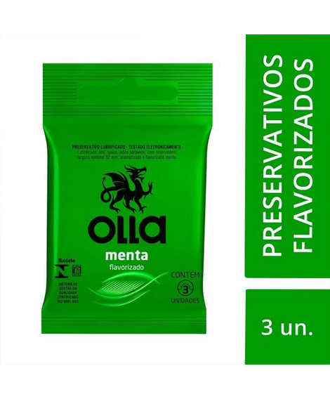 imagem do produto Preservativo olla sabor menta 3 unidades - RECKITT BENCKISER