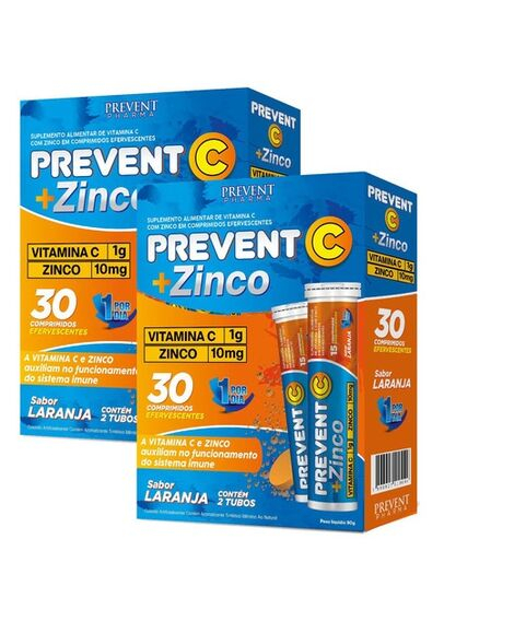 imagem do produto Prevent C Zinco 30 Comprimidos Efervescentes - PREVENT PHARMA