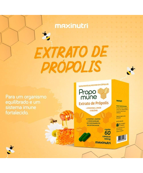 imagem do produto Propomune extrato prpolis 60 cpsulas - MAXINUTRI