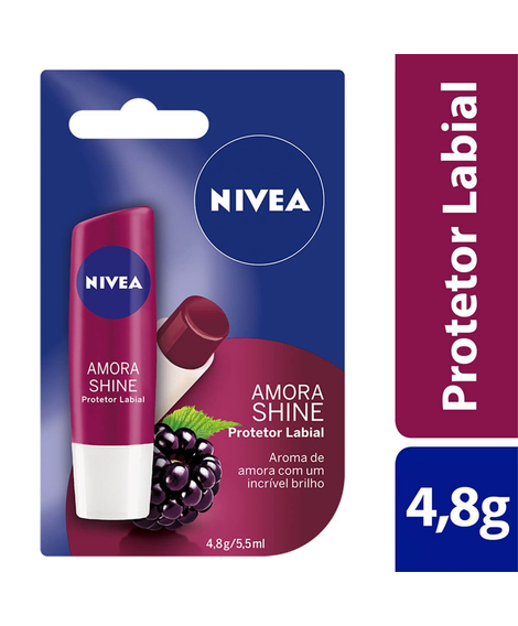 imagem do produto Protetor labial nivea amora shine 4.8g - NIVEA