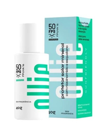 imagem do produto Protetor solar facial ollie fps50 fluido mineral 40g - OLLIE