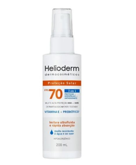 imagem do produto Protetor solar helioderm spray fps70 200ml  - HERTZ