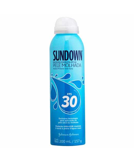 imagem do produto Protetor Solar Sundown Pele Molhada Spray Fps30 200ml - JOHNSON & JOHNSON