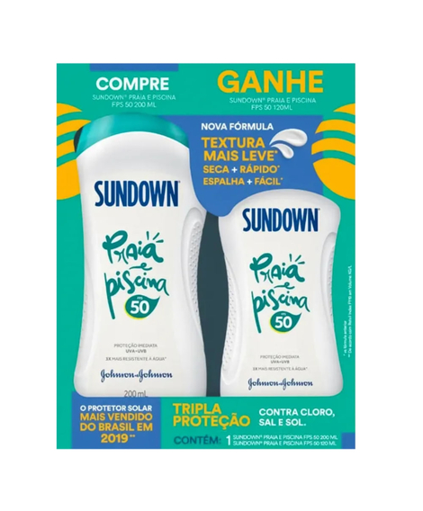 imagem do produto Protetor solar sundown praia e piscina fps50 200ml + 120ml - JOHNSON E JOHNSON