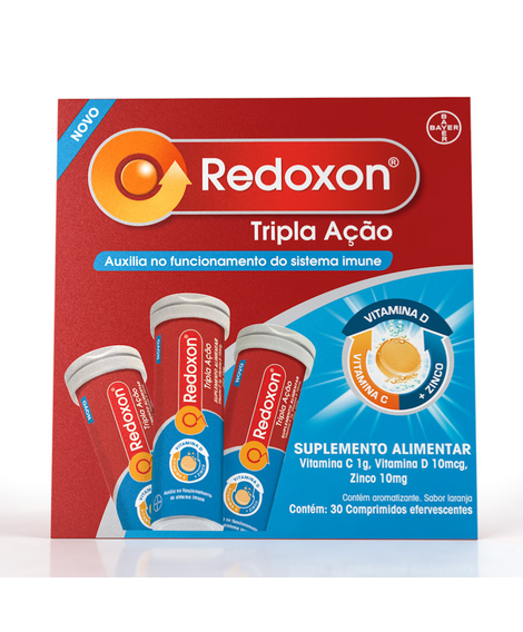 imagem do produto Redoxon tripla acao 30 comprimidos efervescentes - BAYER