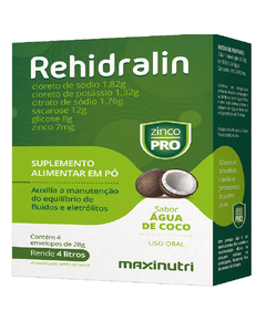 imagem de Rehidralin agua de coco 4 envelopes 28g - MAXINUTRI
