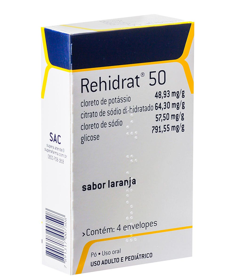 imagem do produto Rehidrat 50 4 envelopes sabor laranja - EUROFARMA