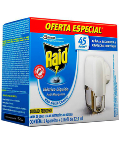 imagem de Repelente elétrico raid 45 noites aparelho + refil 32.9ml - CERAS JOHNSON
