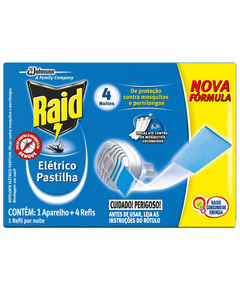 imagem de Repelente elétrico raid pastilha aparelho + 4 refis - CERAS JOHNSON