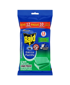 imagem de Repelente elétrico raid pastilha refil eucalipto lv 12 pg 10 - CERAS JOHNSON