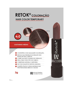 imagem de Retok coloração hair anaconda castanho médio 4.0 3g - ANACONDA