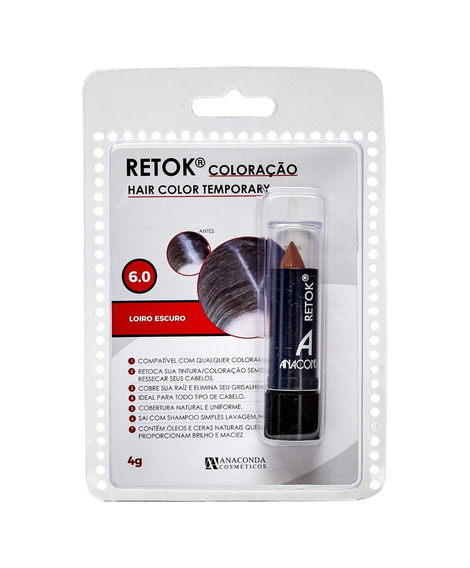 imagem do produto Retok colora��o hair anaconda loiro escuro 6.0 3g - ANACONDA
