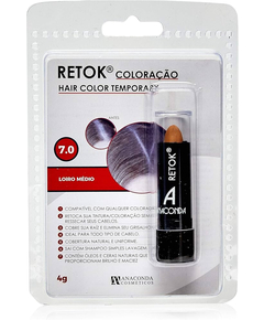 imagem de Retok coloração hair anaconda loiro médio 7.0 3g - ANACONDA
