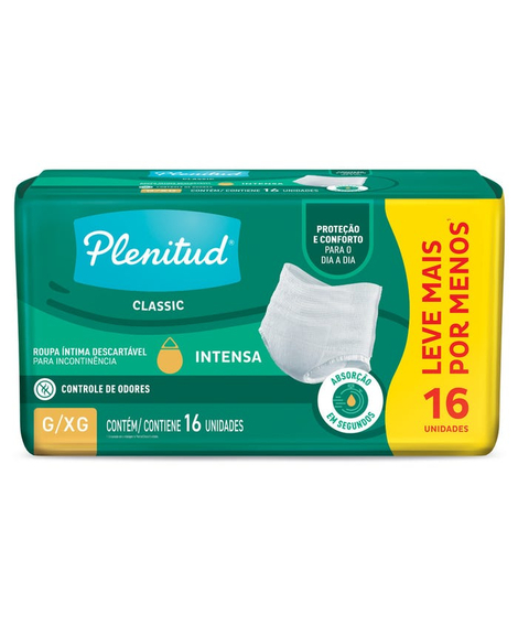 imagem do produto Roupa ntima plenitud classic intensa g/xg 16 unidades  - KIMBERLY-CLARK