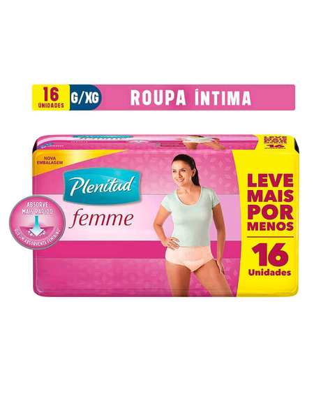 imagem do produto Roupa ntima plenitud femme g/xg 16 unidades - KIMBERLY-CLARK