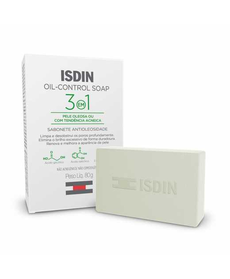 imagem do produto Sabonete em barra isdin oil control soap 3 em 1 80g - ISDIN
