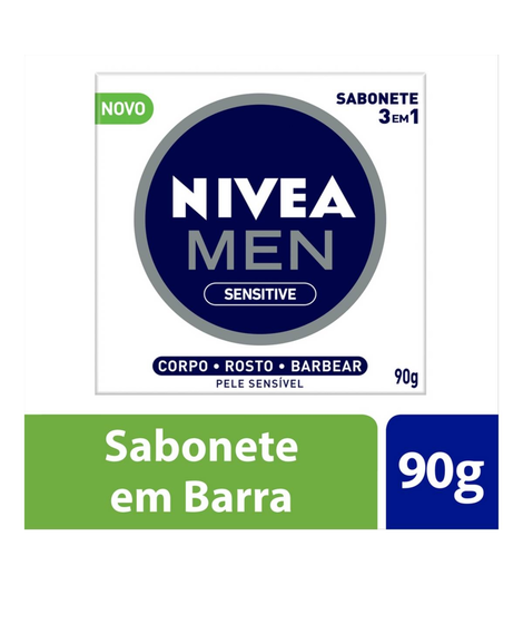 imagem do produto Sabonete Nivea Men Sensitive 3em1 90g - BEIERSDORF