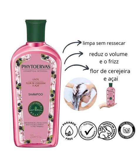 imagem do produto Shampoo phytoervas cabelos lisos 250ml - PHYTOERVAS