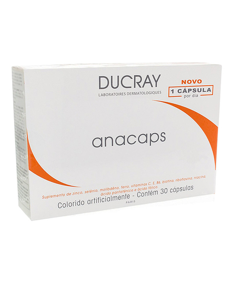 imagem do produto Suplemento alimentar cabelos e unhas anacaps activ+ 30 caps - DUCRAY