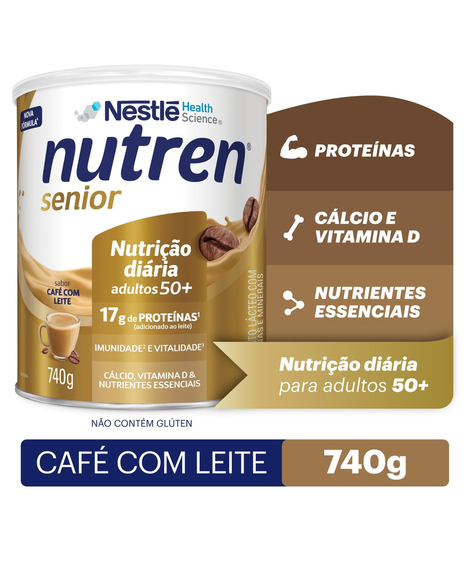 imagem do produto Suplemento alimentar nutren senior cafe com leite 740g - NESTLE