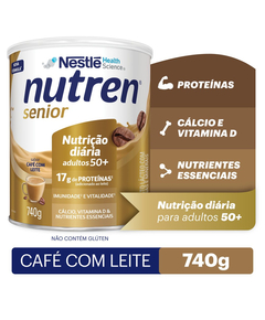 imagem de Suplemento alimentar nutren senior cafe com leite 740g - NESTLE