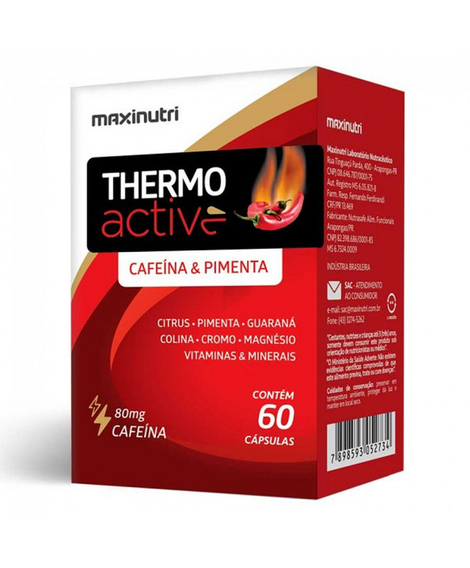 imagem do produto Thermo active cafeina & pimenta 80mg 60 cpsulas - MAXINUTRI