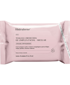 imagem de Toalha umedecida de limpeza facial micelar hidrabene 25un - DAHUER