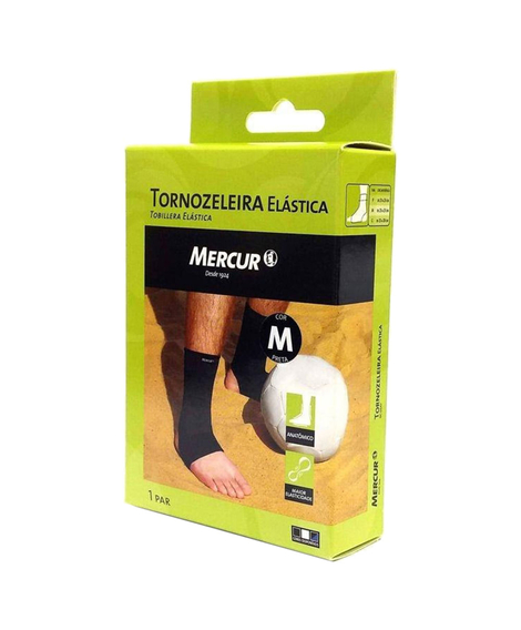 imagem do produto Tornozeleira elstica mercur preta m - MERCUR