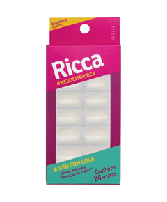 imagem de Unhas ricca natural quadrada curta 24 unidades - RICCA