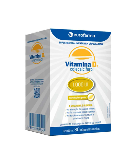 imagem do produto Vitamina d 50.000ui 8 cpsulas eurofarma  - EUROFARMA