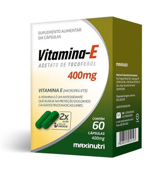 imagem do produto Vitamina e 400mg 60 cpsulas maxinutri - MAXINUTRI